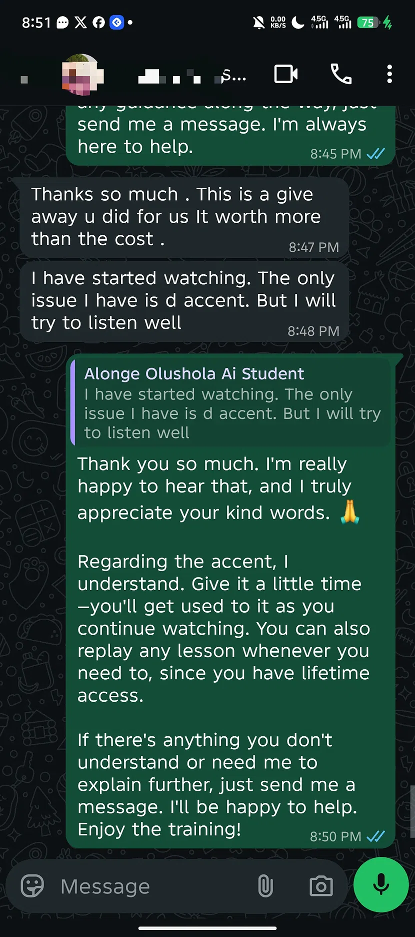 Student testimonial 3 - Alonge Olushola