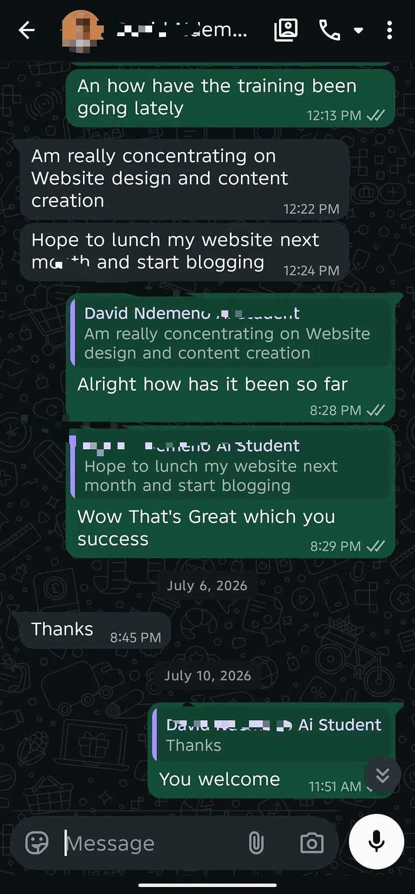 Student testimonial 5 - David Ndemenu